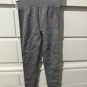 Gymshark Grey Leggings with Pink Logo